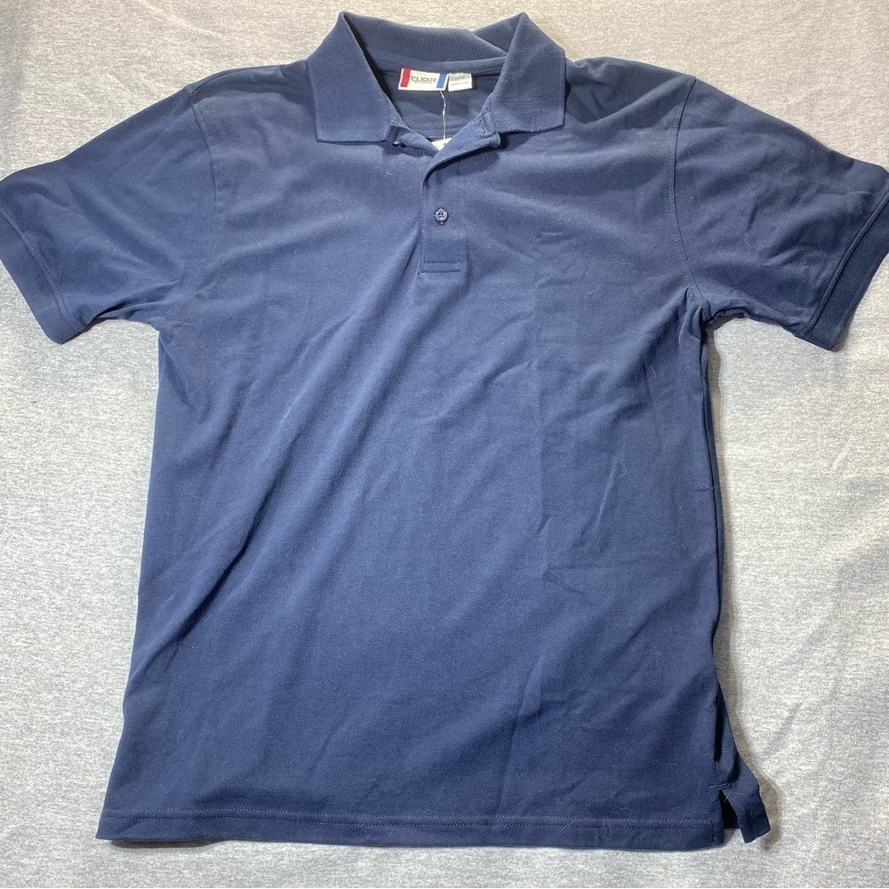 Clique Polo Shirt Men’s M Navy Blue Short Sleeve Golf Scotchguard Protection NWT